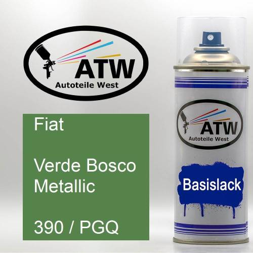 Fiat, Verde Bosco Metallic, 390 / PGQ: 400ml Sprühdose, von ATW Autoteile West.